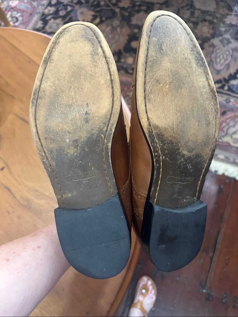 Stacy Adams Tan/Brown Leather Lace-Up Oxfords